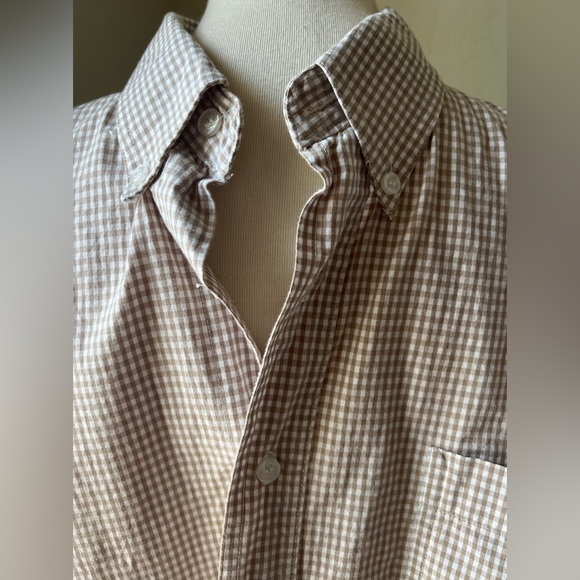 NWOT Roper XL tan and white Long Sleeve Button Up - Picture 6 of 8